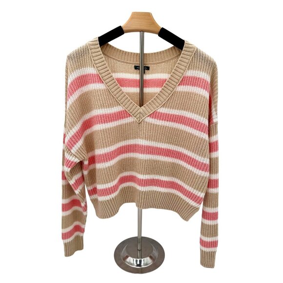 Wild Fable Tri Color Crop Stripe Sweater - Picture 3 of 4